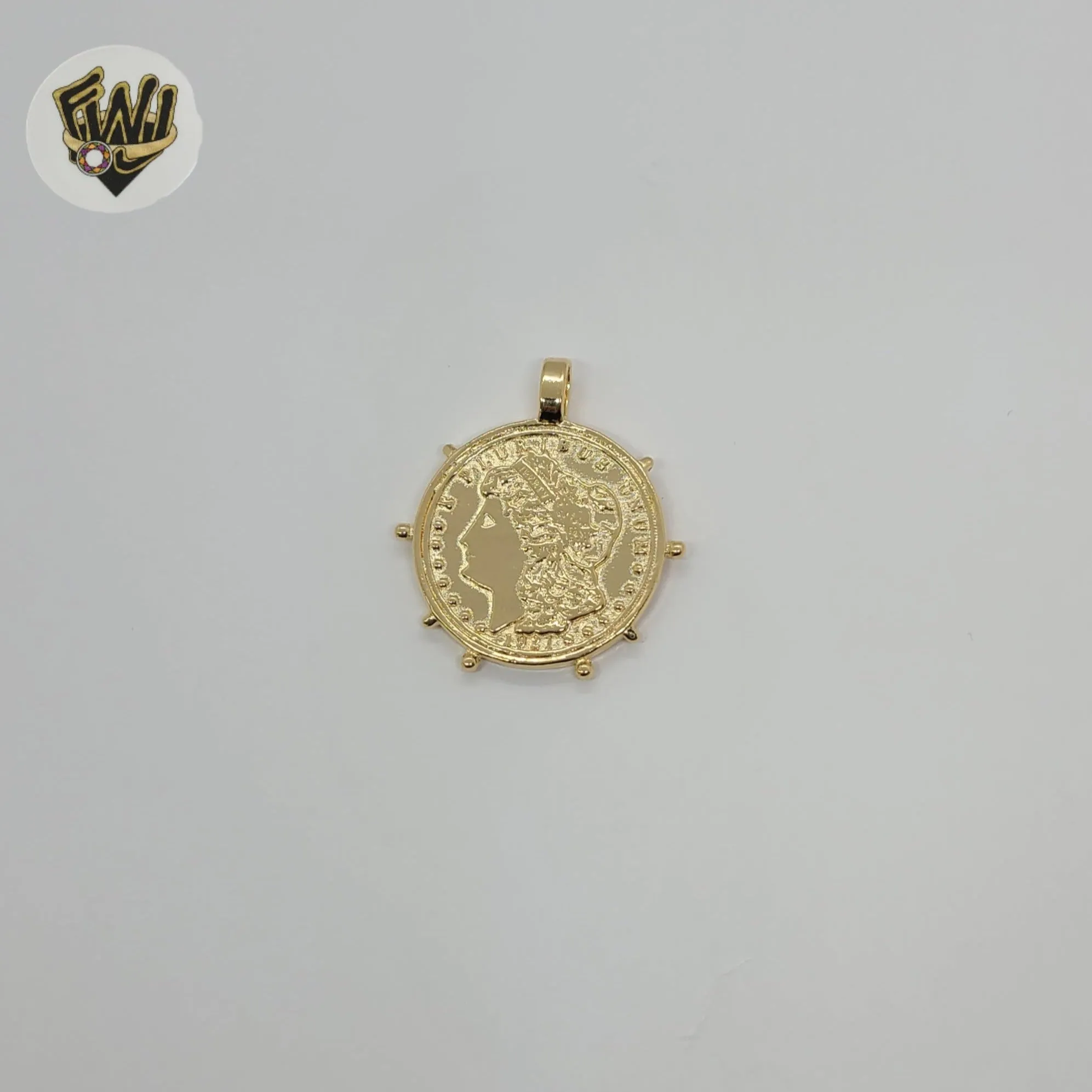 (1-2460-1) Gold Laminate - Chunky Medal Pendants - BGF