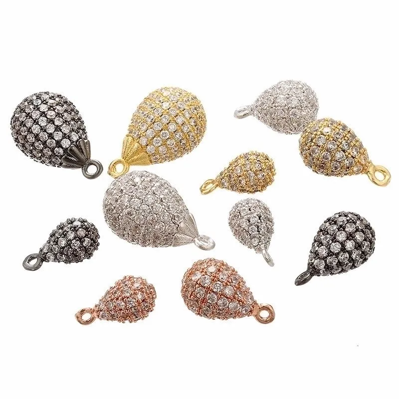 1 Piece Casual Simple Style Water Droplets Copper Plating Inlay Pendant Jewelry Accessories