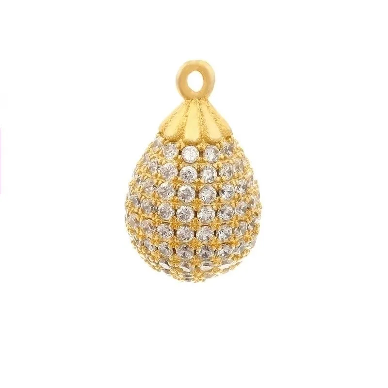 1 Piece Casual Simple Style Water Droplets Copper Plating Inlay Pendant Jewelry Accessories