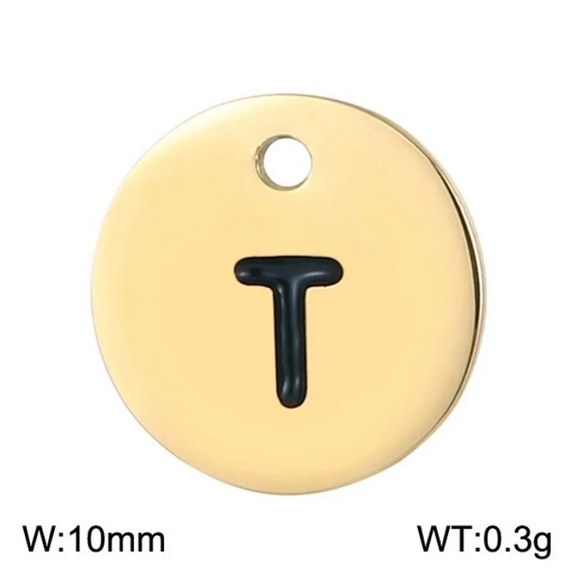 1 Piece Stainless Steel 18K Gold Plated Letter Polished Pendant