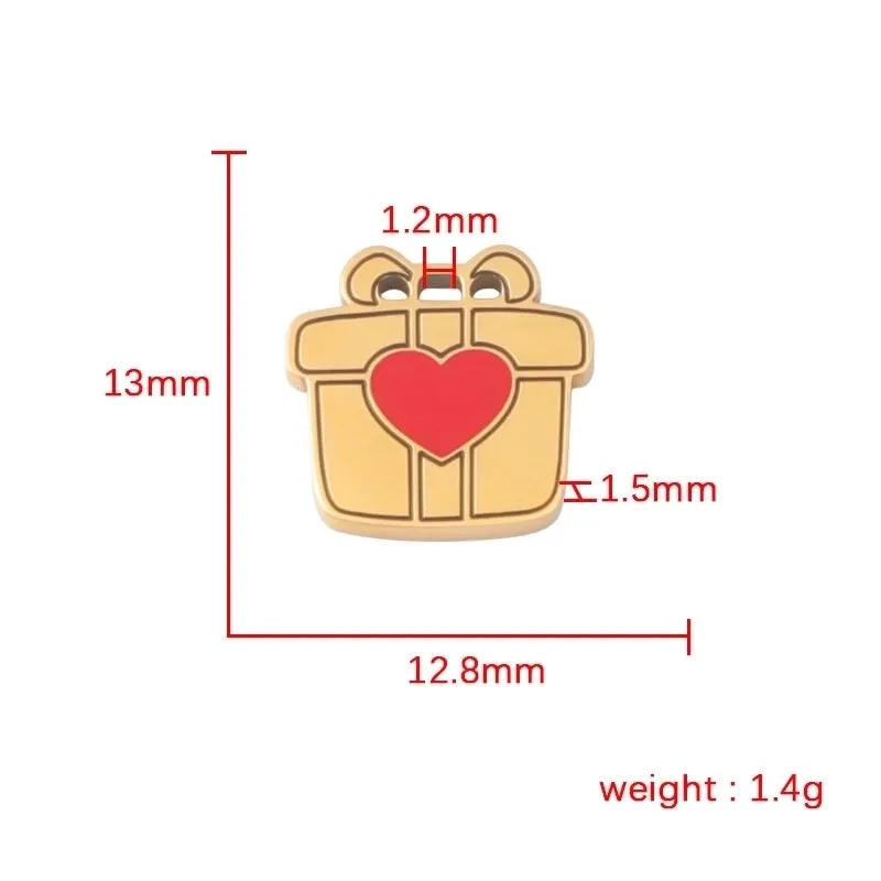 10 PCS/Package 304 Stainless Steel None 18K Gold Plated Rose Gold Plated Gift Box Pendant