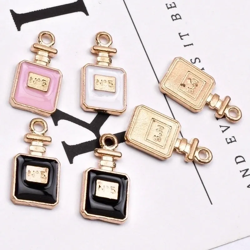 10 Pcs/package Simple Style Perfume Bottle Alloy Enamel Jewelry Accessories