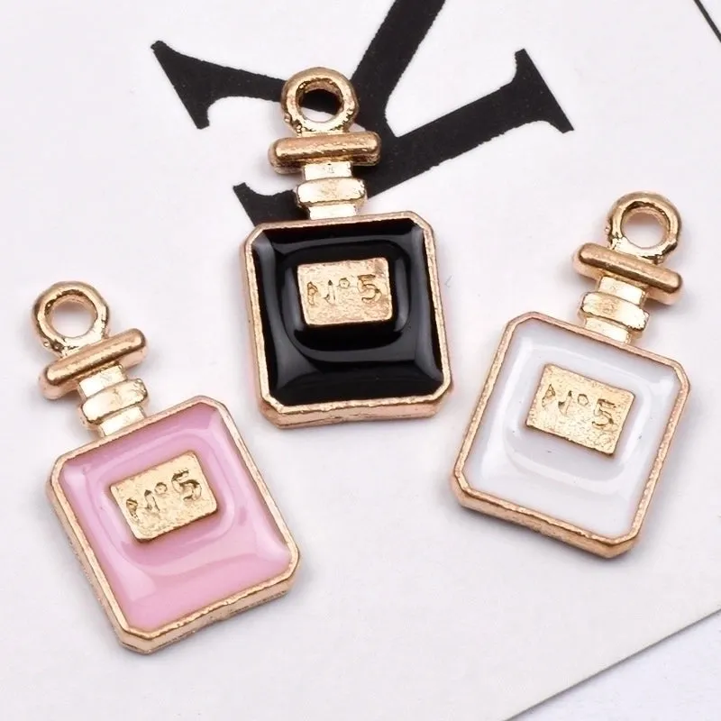 10 Pcs/package Simple Style Perfume Bottle Alloy Enamel Jewelry Accessories