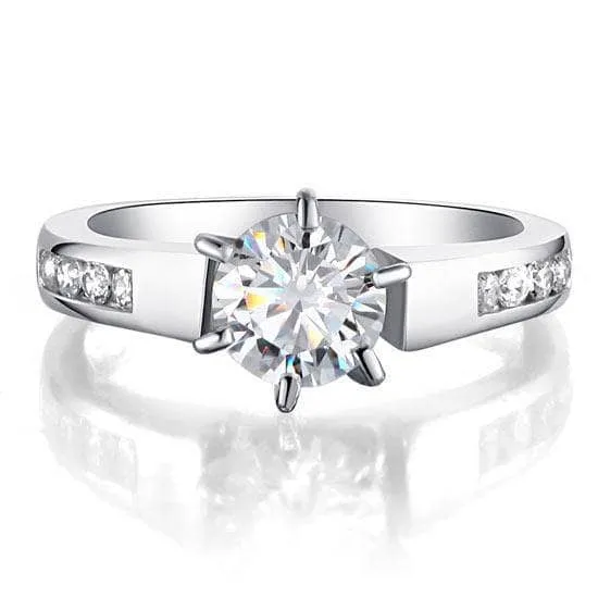 1.25 Carat Round Cut Created Diamond Wedding Engagement Ring