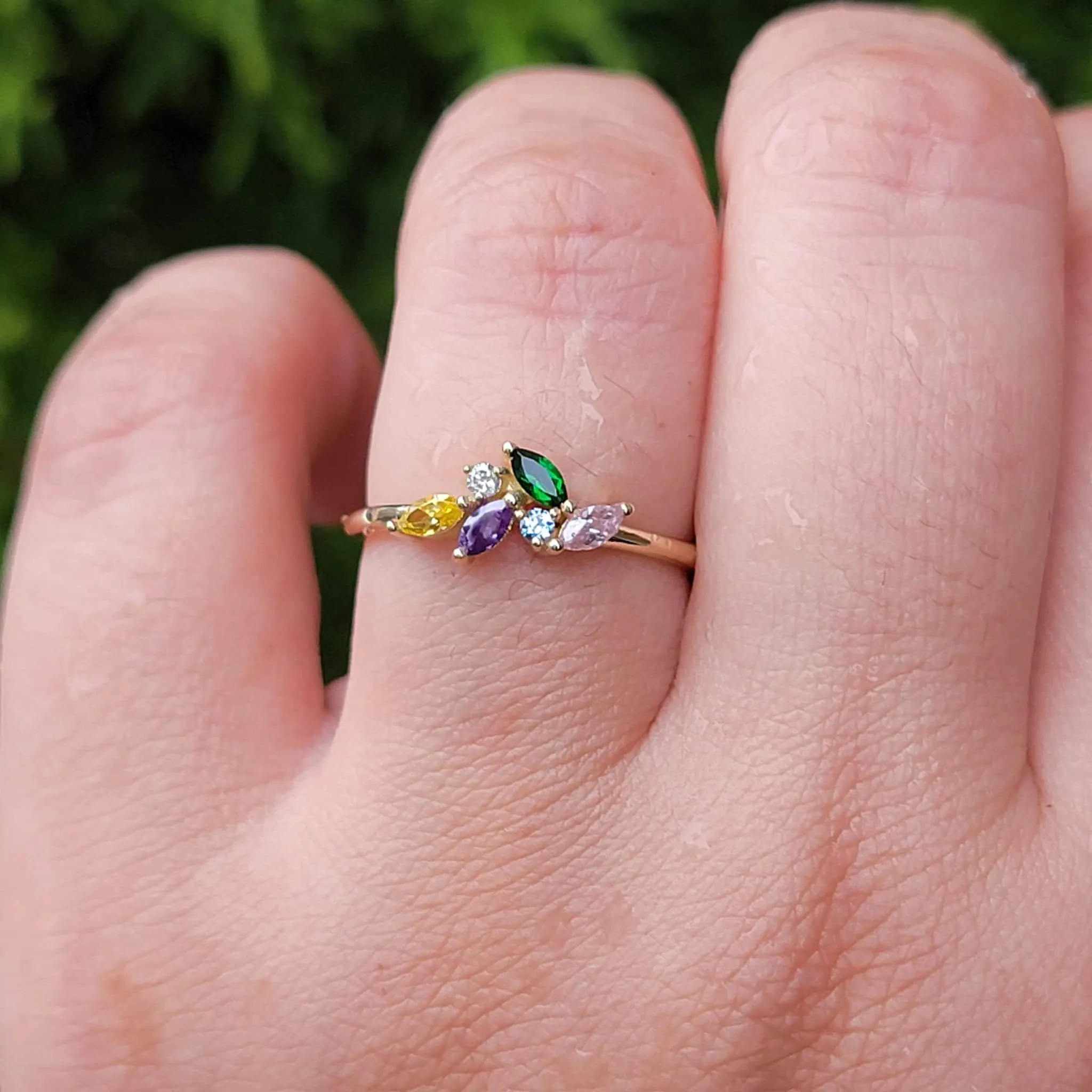 14k Gold Minimalist Gemstone Ring