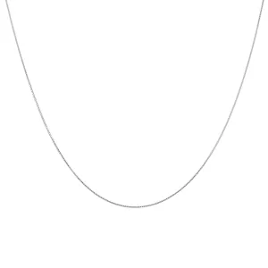 14K White Gold 16" Box Chain With Spring Ring Clasp