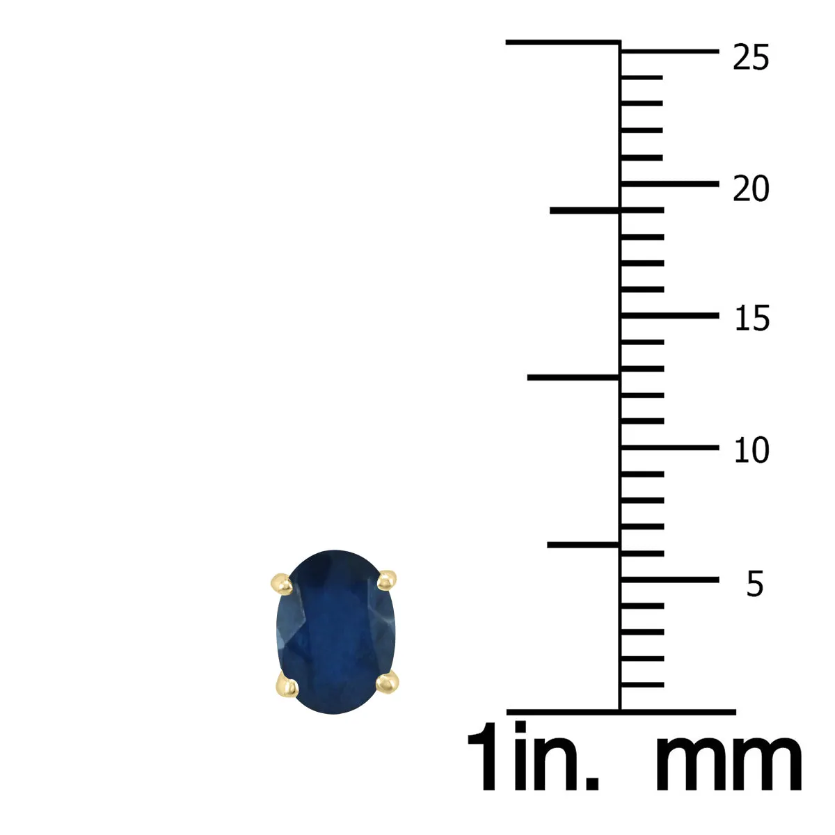 14K Yellow Gold 6X4Mm Oval Sapphire Earrings