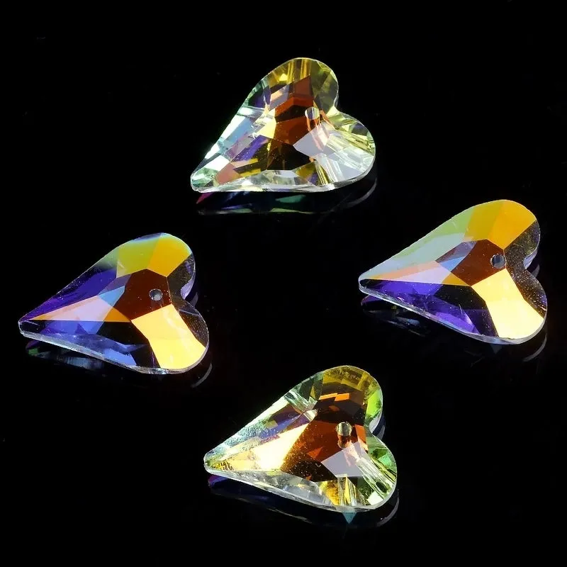 20 Pcs/package Simple Style Star Heart Shape Snowflake Crystal Glass Plating Jewelry Accessories