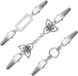 3 Pcs Vintage Sweater Shawl Dresses Retro Cardigan Collar Clips for Women Girls, 3 Styles