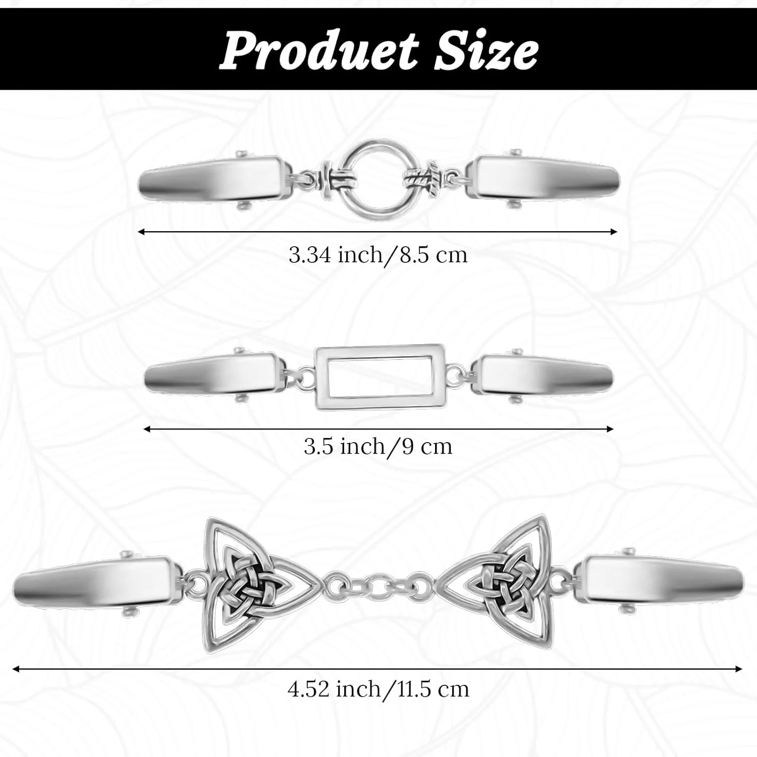 3 Pcs Vintage Sweater Shawl Dresses Retro Cardigan Collar Clips for Women Girls, 3 Styles