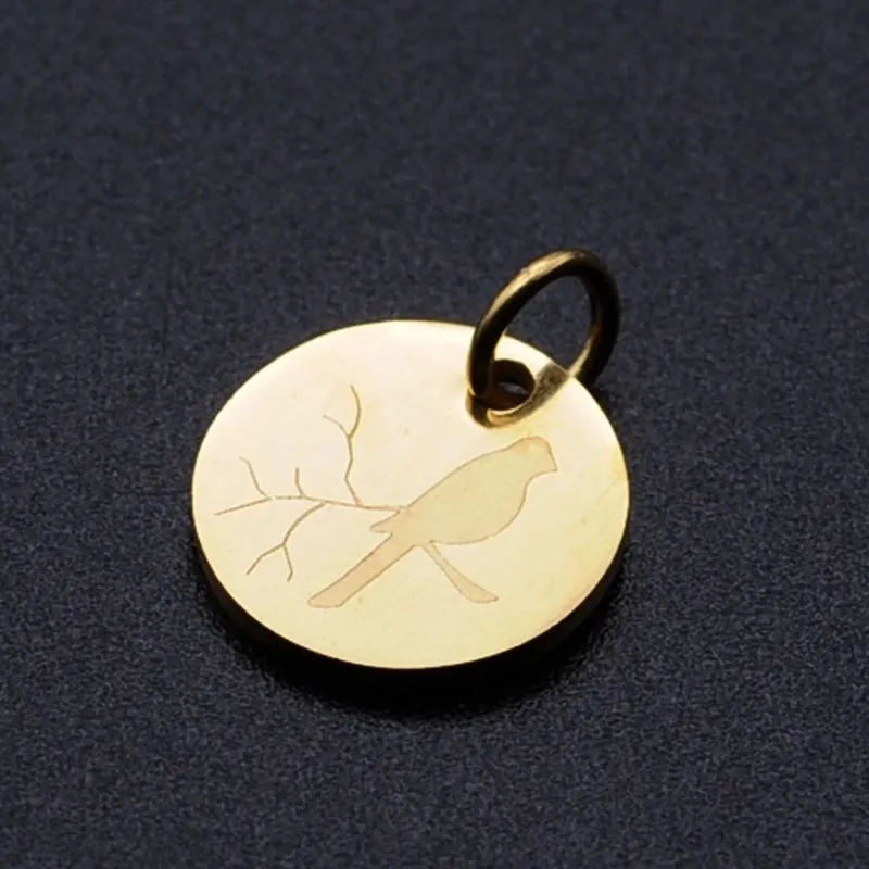 5 Pieces Stainless Steel 18K Gold Plated Bird