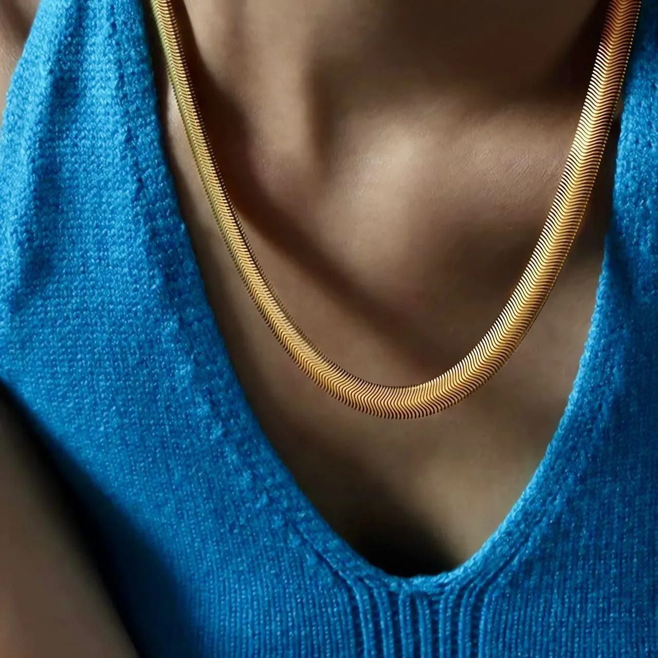 58cm(23") 5mm Width Thick Herringbone Snake Chain Necklace