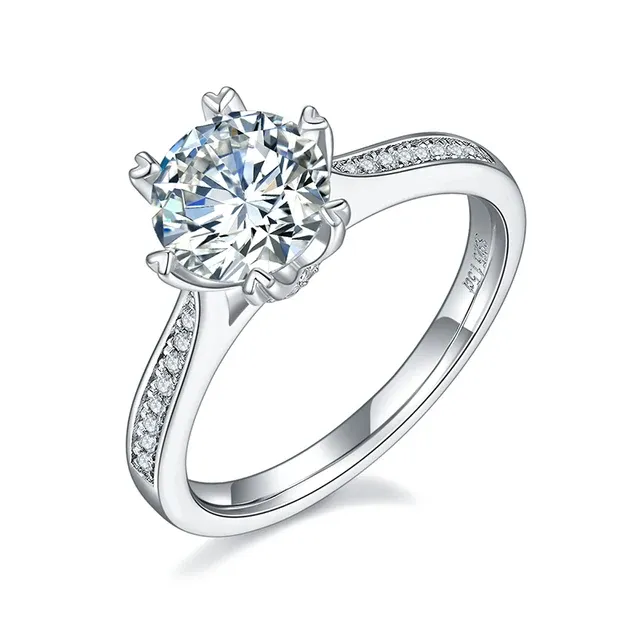 925 Silver 1.5ct 7.5mm Moissanite Diamond Ring