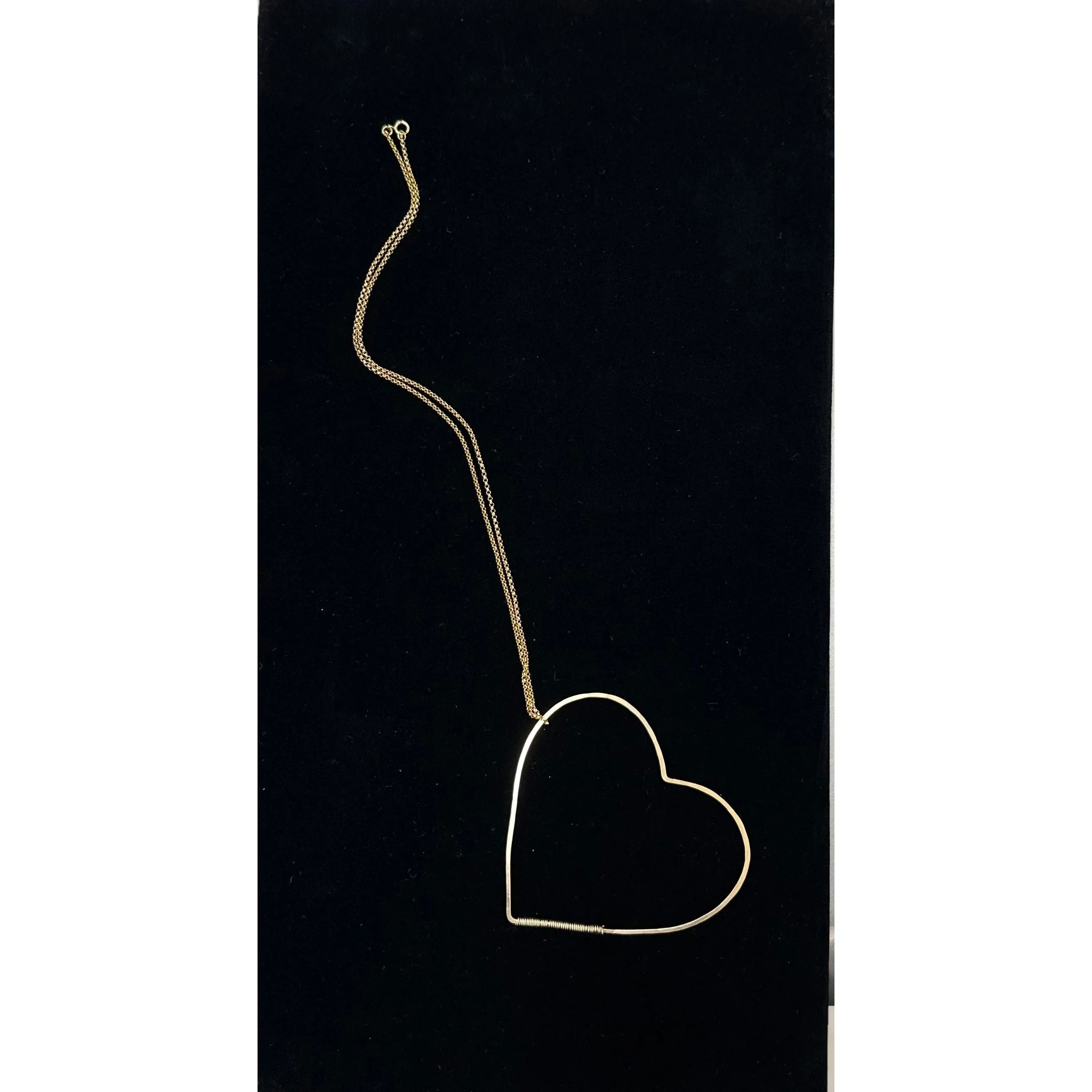 Big Hammered Heart Necklace