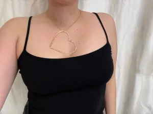 Big Hammered Heart Necklace