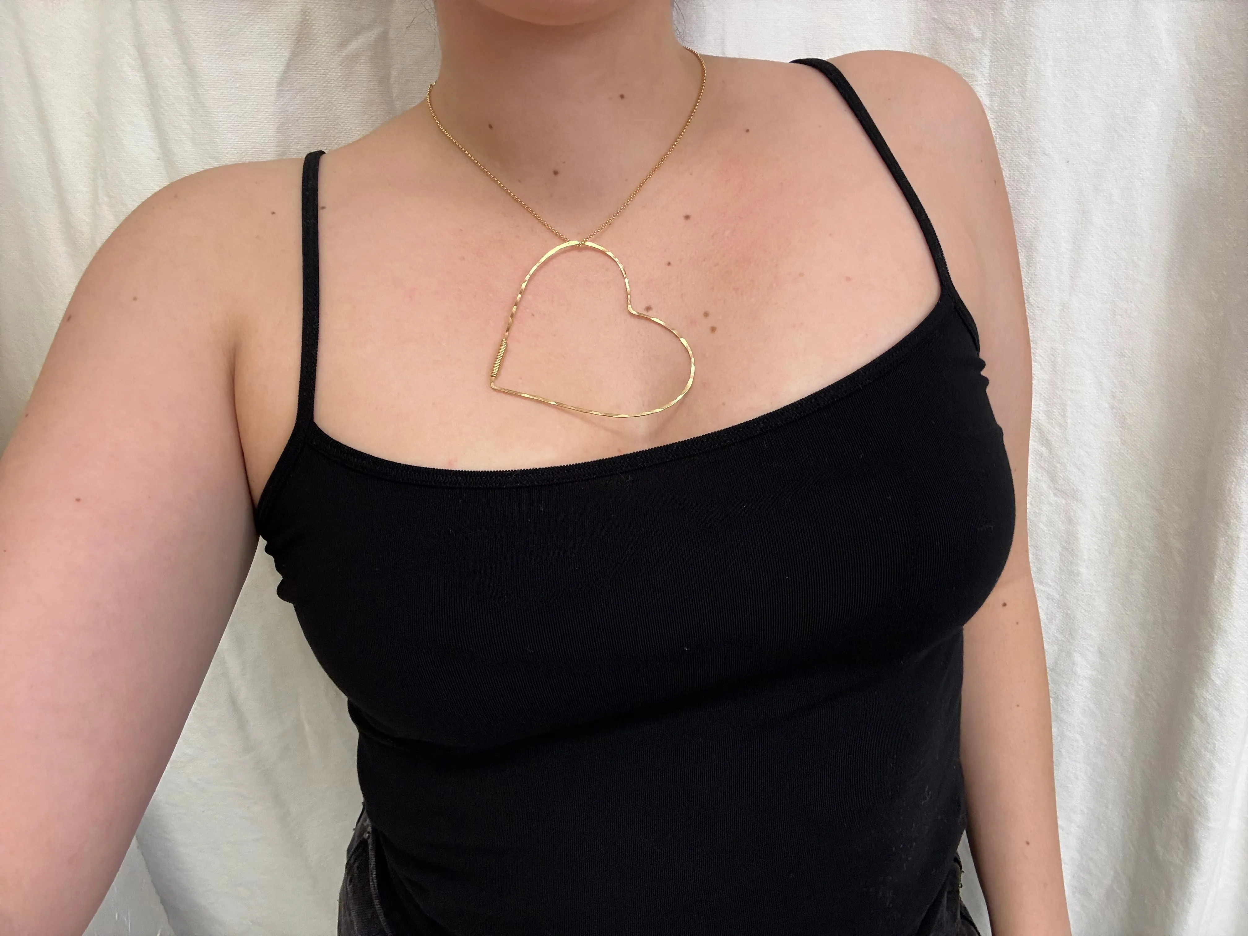 Big Hammered Heart Necklace