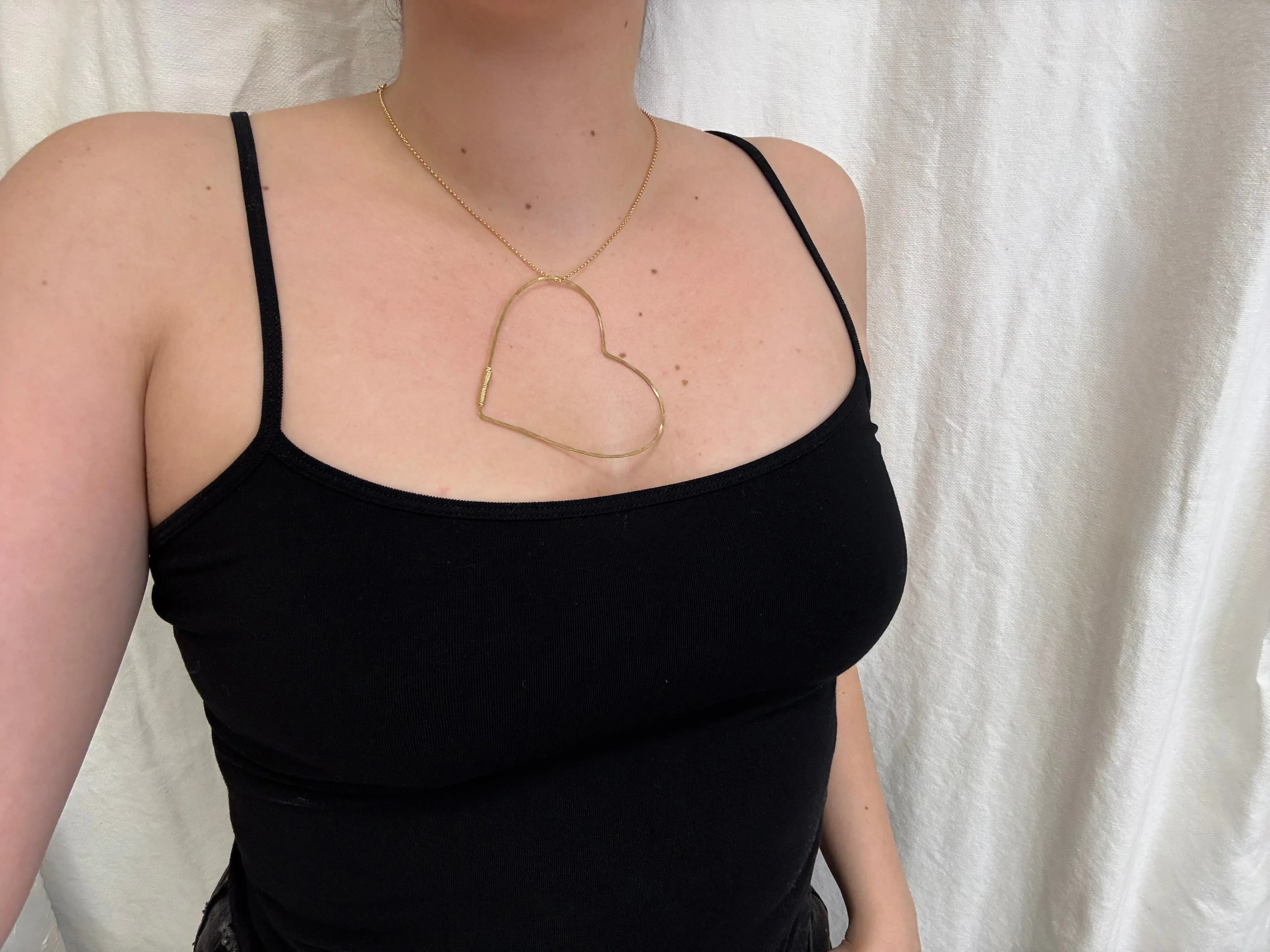 Big Hammered Heart Necklace