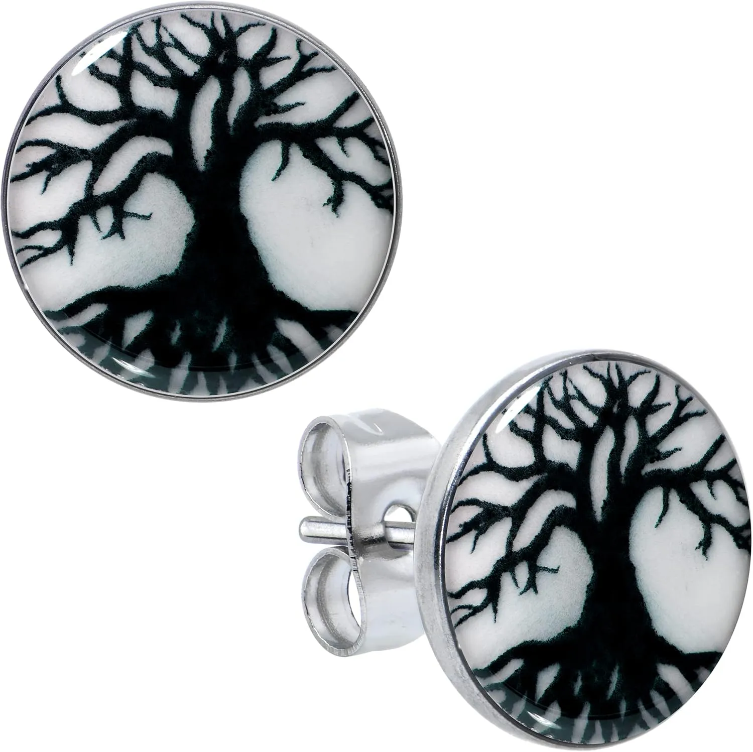 Body Candy 20G 316L Steel Glow in Dark Tree of Life Stud Earrings for Women Stud Set Pierced Post Fashion Earrings Women