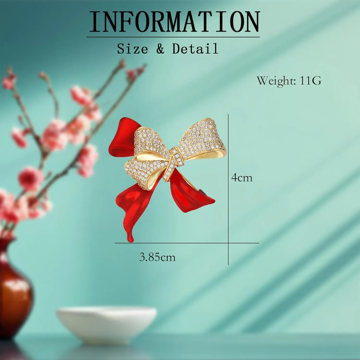 Bow Knot Pin Rhinestone Crystal Pearl Brooch 18k Gold Plated Lapel Pin Birthday Jewelry Gift for Women Men