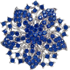 Campsis Women's Elegant Flower Brooch with Simulated Crystal | Floral Scarf Pin