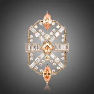 Champagne Clear Zircon Brooch -KFJB0112