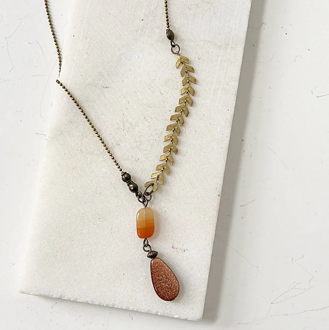Chevron Sunstone Necklace