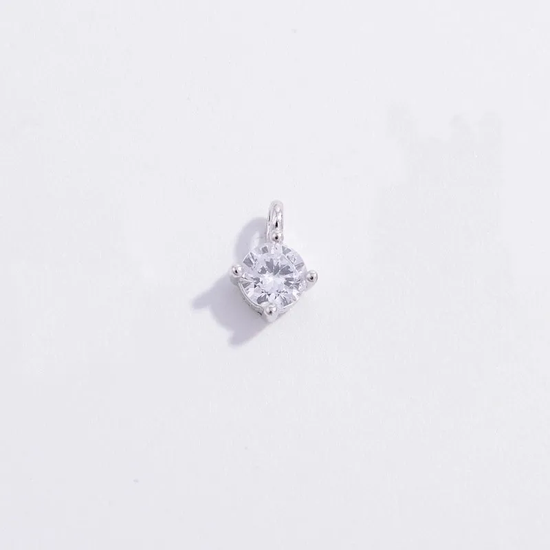Elegant Simple Style Streetwear Geometric Sterling Silver Plating Inlay Zircon Gold Plated Charms