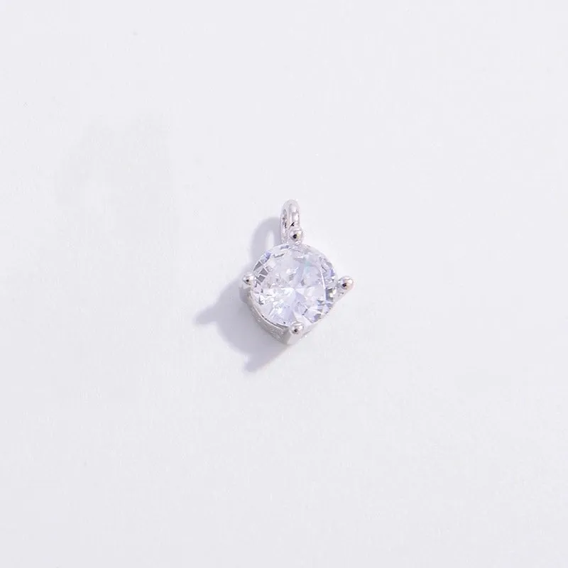 Elegant Simple Style Streetwear Geometric Sterling Silver Plating Inlay Zircon Gold Plated Charms
