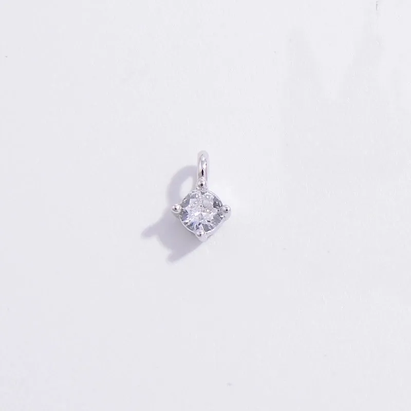 Elegant Simple Style Streetwear Geometric Sterling Silver Plating Inlay Zircon Gold Plated Charms