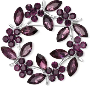 EVER FAITH Austrian Crystal Flower Wreath Brooches Pin, Vintage Inspired Hollow Garland Brooch Clip for Women