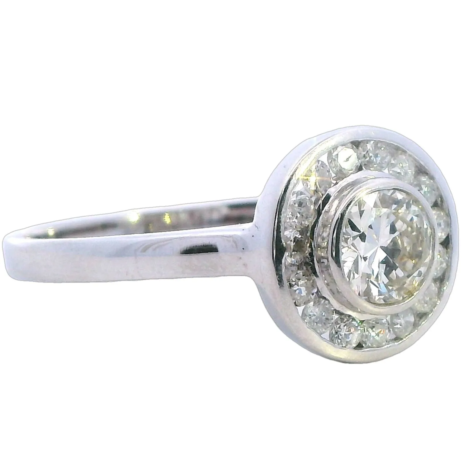 Exquisite Handmade 18ct White Gold 1ct Diamond Halo Ring - Perfect for Valentine