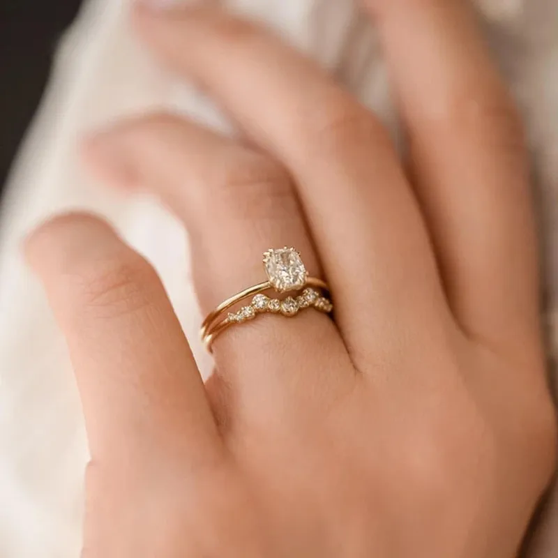 Exquisite Mini Zircon Engagement Rings  - Fine Jewelry