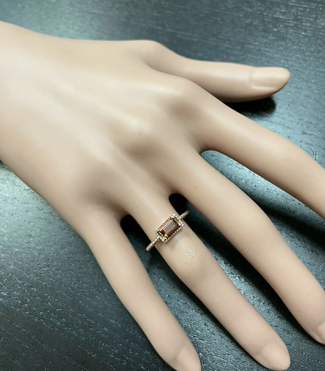 Exquisite Natural Garnet 14K Solid Rose Gold Ring