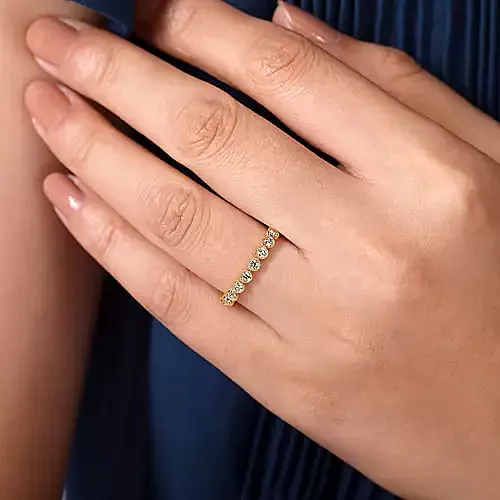 Gabriel & Co | 14K Yellow Gold Diamond Stackable Ring