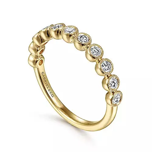 Gabriel & Co | 14K Yellow Gold Diamond Stackable Ring