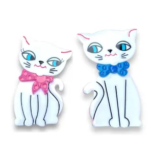 Hank & Hope Howard 2 Piece MCM Cats Brooch Set by Lipstick & Chrome