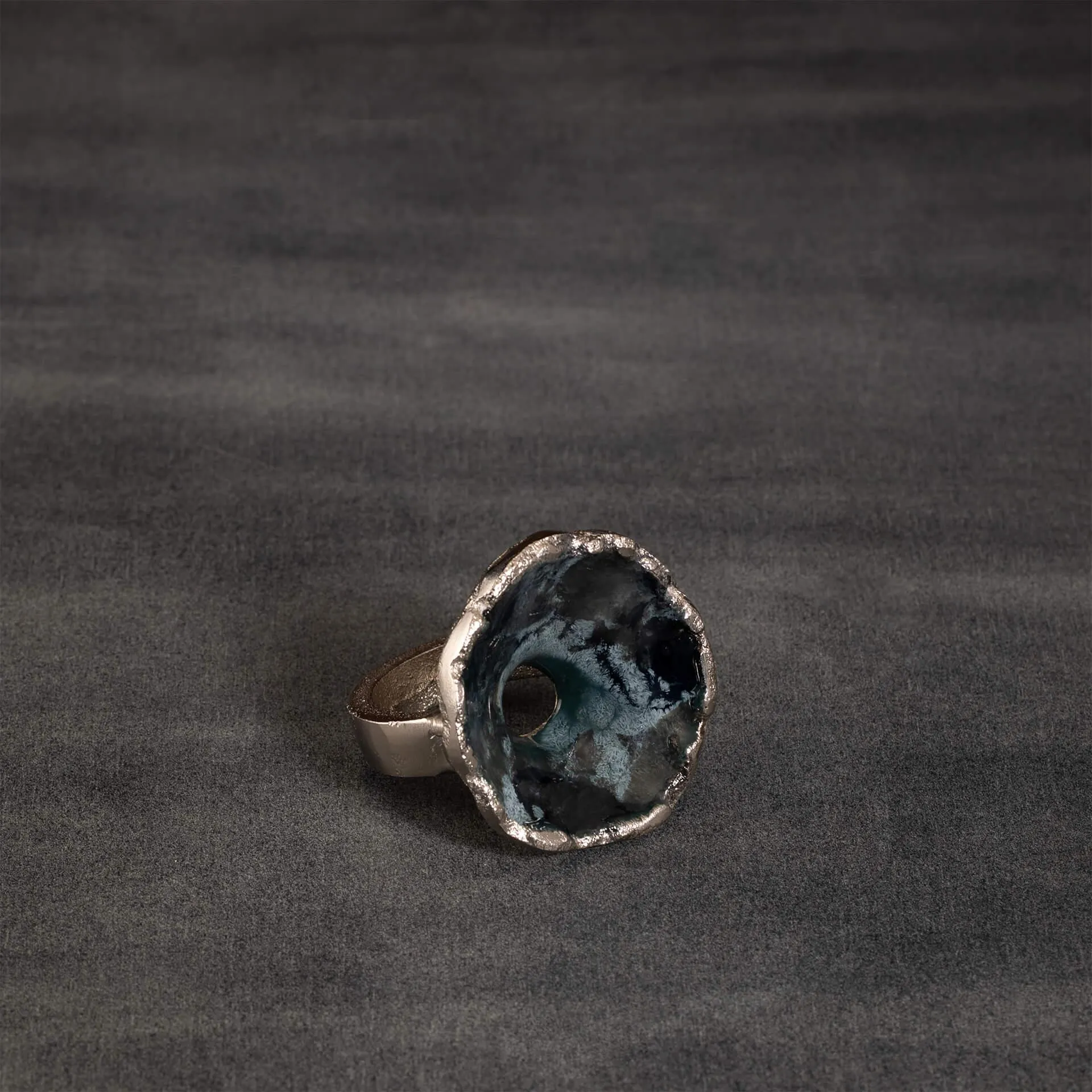 Inky Coral Metal Napkin Ring