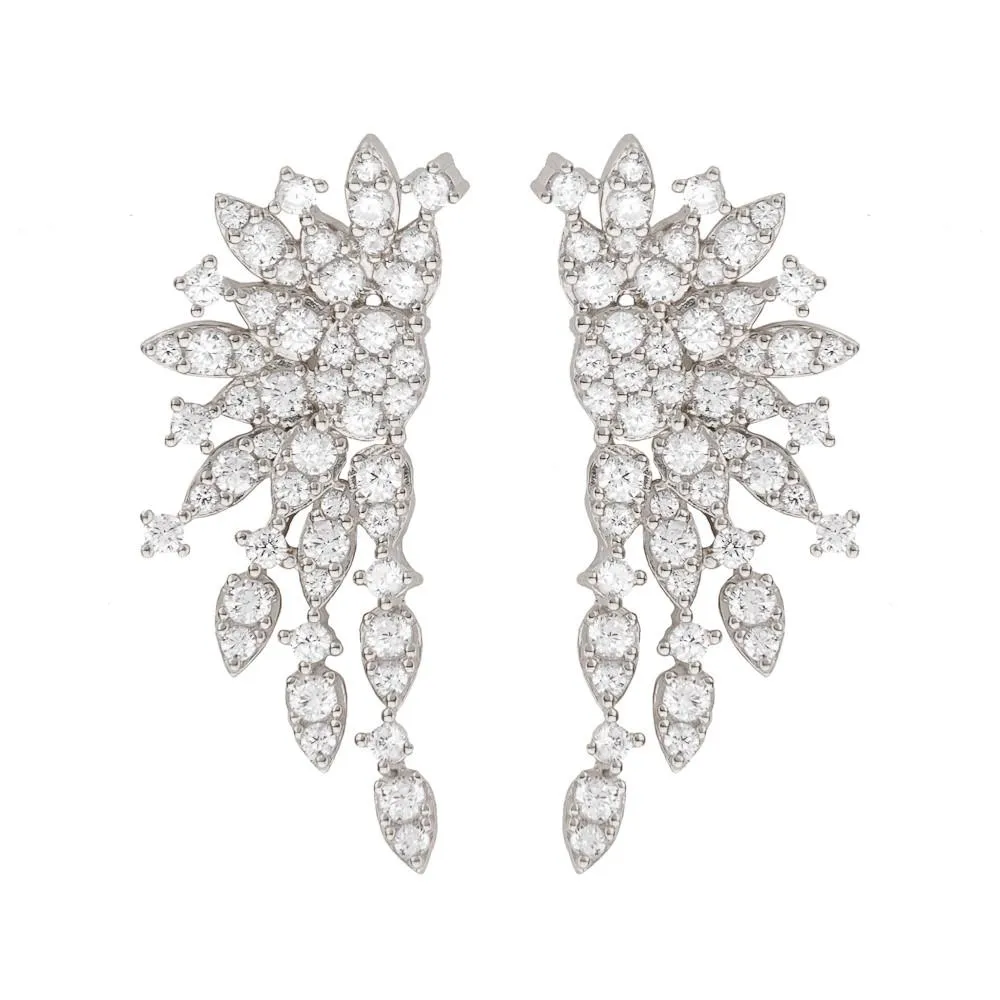 LARGE CLUSTER EARRING, SILVER