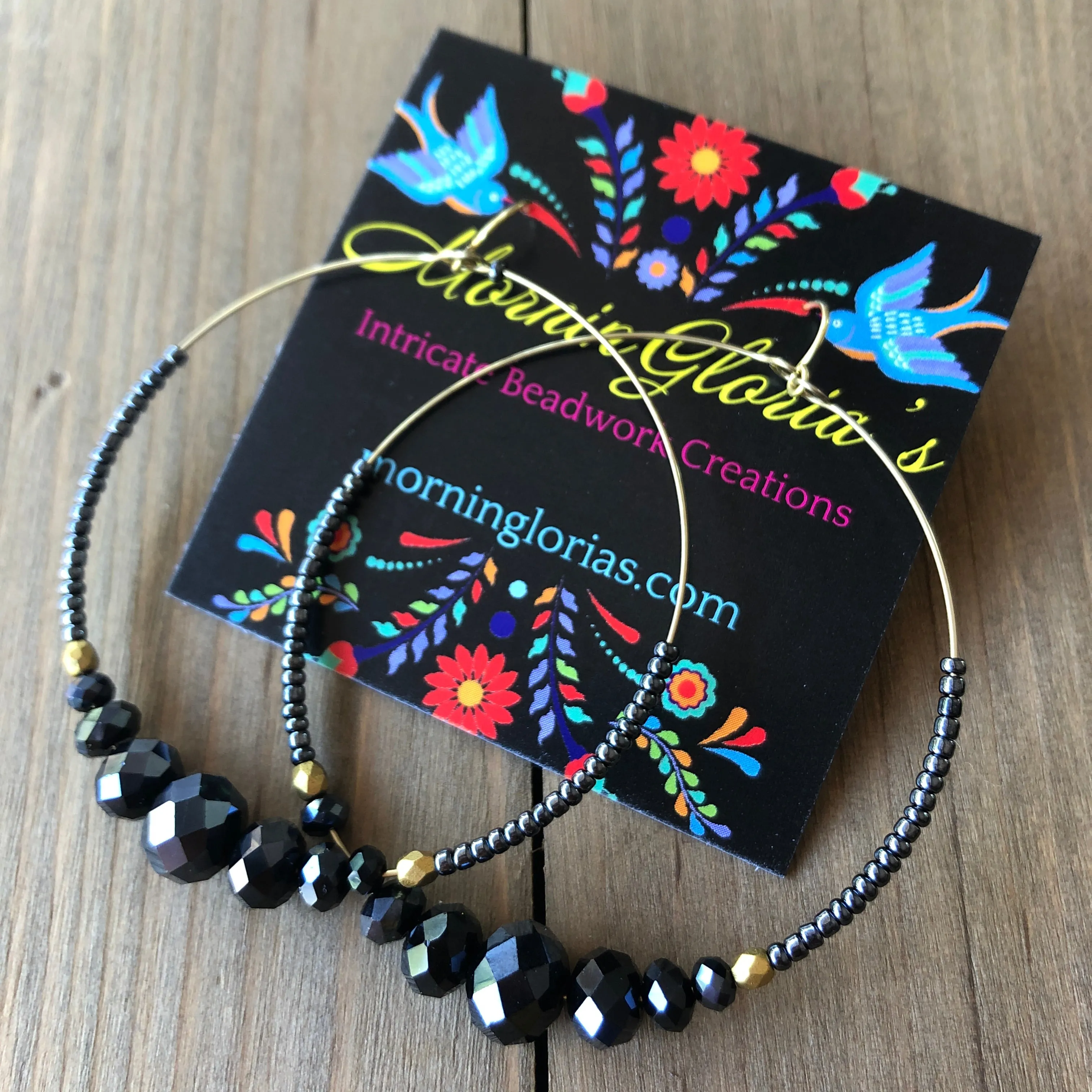 Large Crystal Hoop Earrings