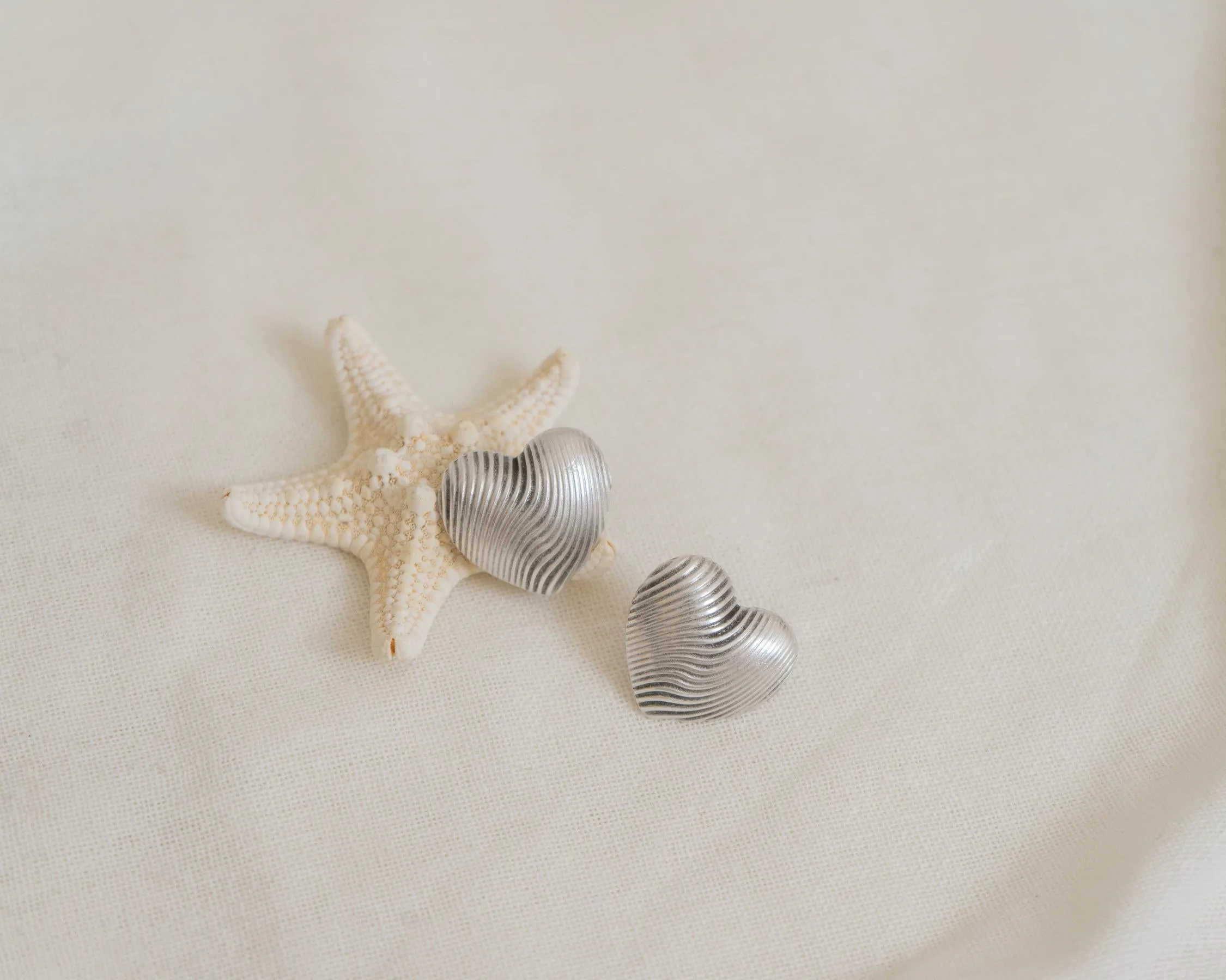 Medium SILVER HEART earrings
