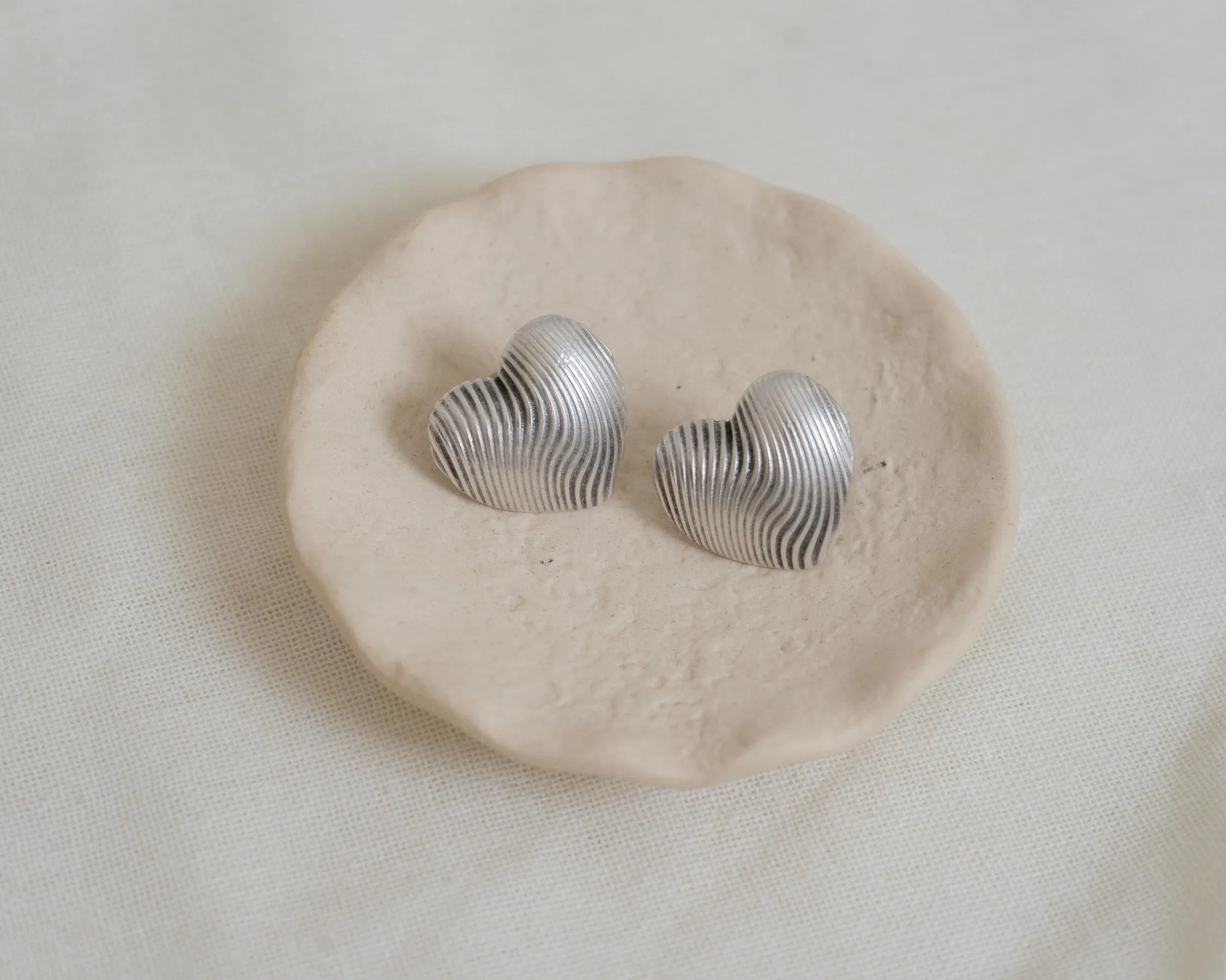 Medium SILVER HEART earrings