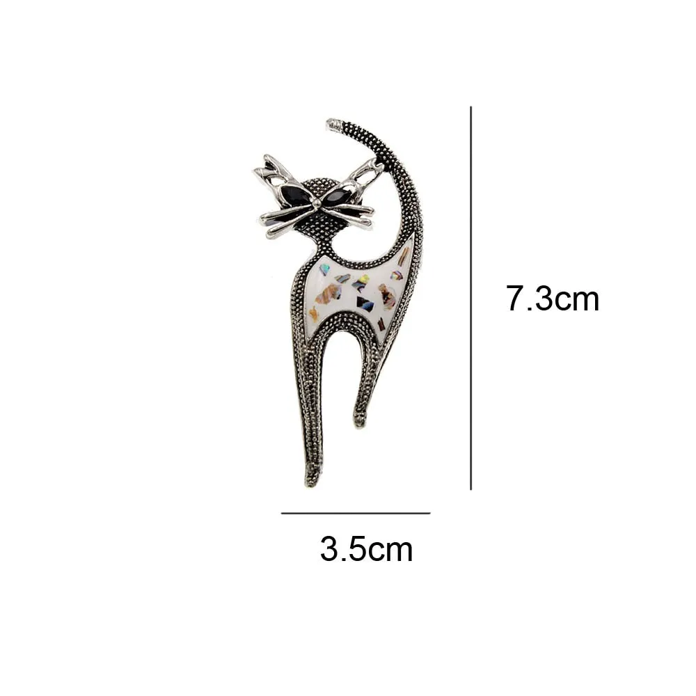 New Arrival Shell Material Vintage Cat Brooches For Women