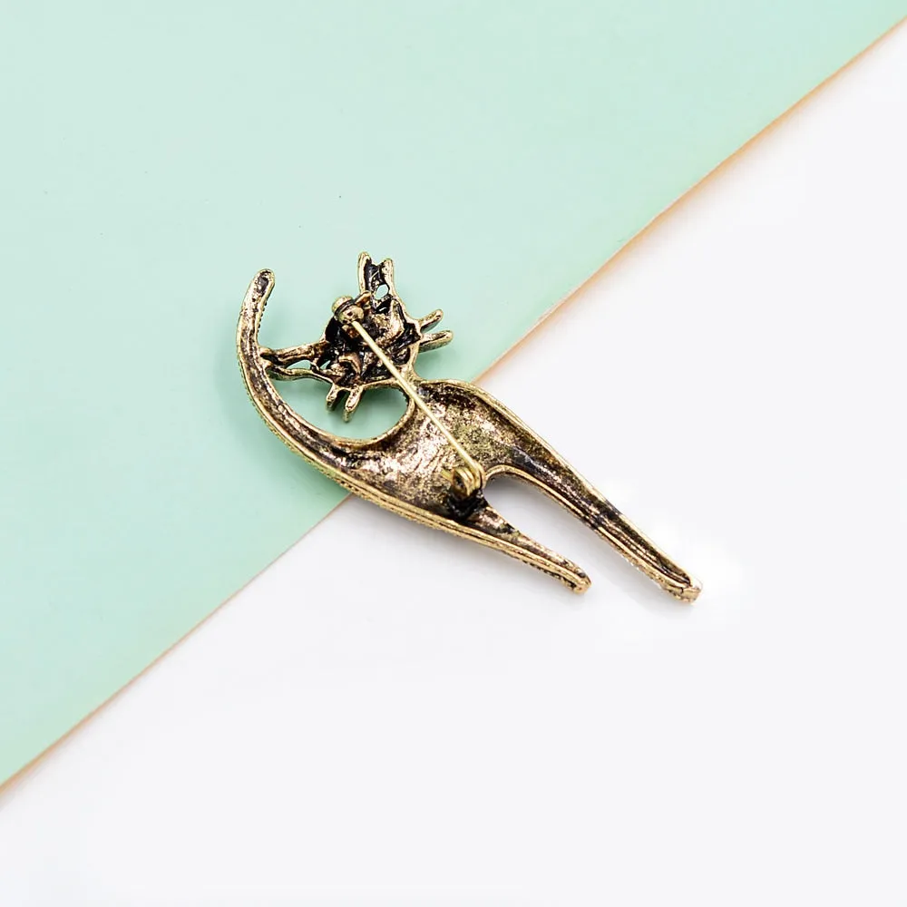 New Arrival Shell Material Vintage Cat Brooches For Women