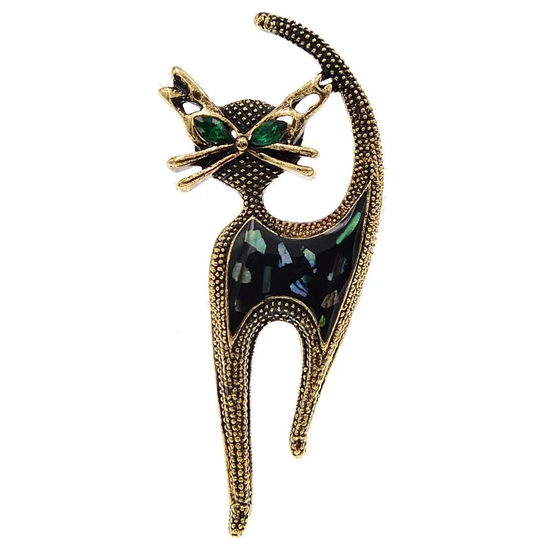 New Arrival Shell Material Vintage Cat Brooches For Women