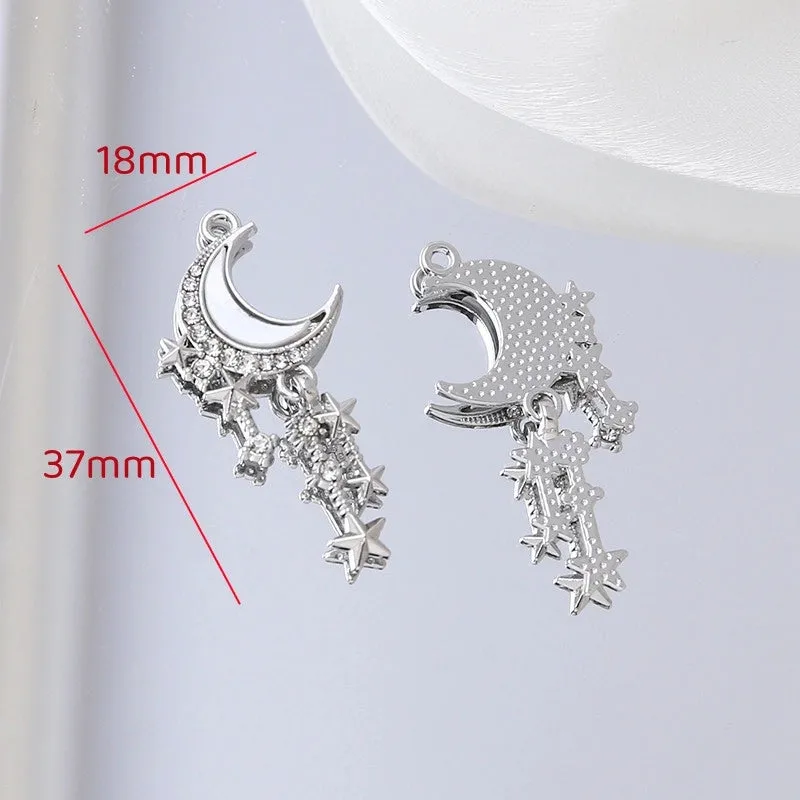 New Chinese Alloy Sweet Cool Style Love Heart Bow Tie Pendant DIY Handmade Ornament Bracelet Necklace Earrings Accessories