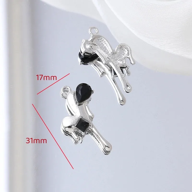 New Chinese Alloy Sweet Cool Style Love Heart Bow Tie Pendant DIY Handmade Ornament Bracelet Necklace Earrings Accessories
