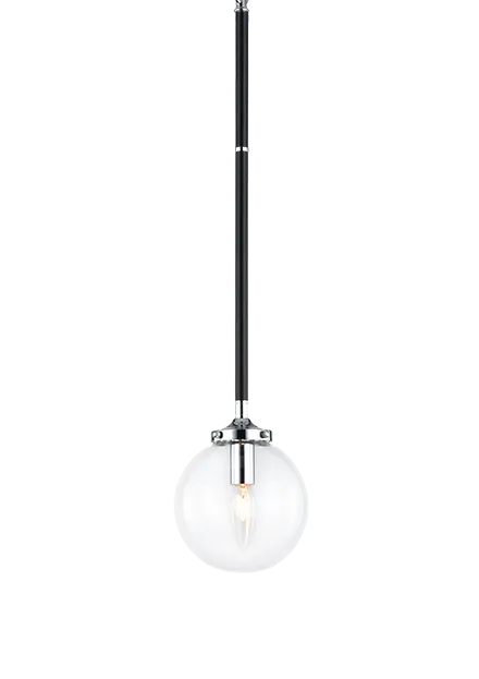 Particle Black and Chrome with Black Rod Pendant
