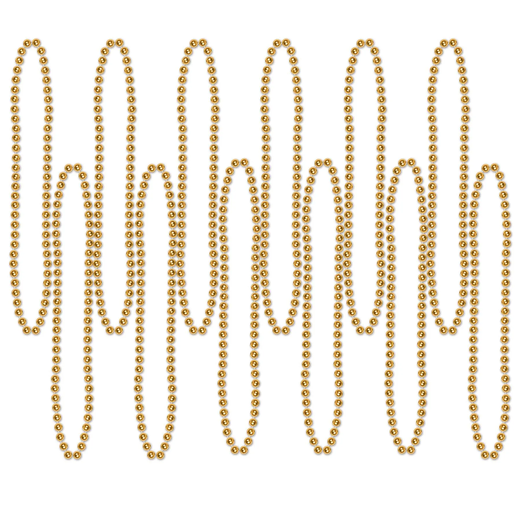 Party Bead Necklaces - Small Round gold (12 per Package)