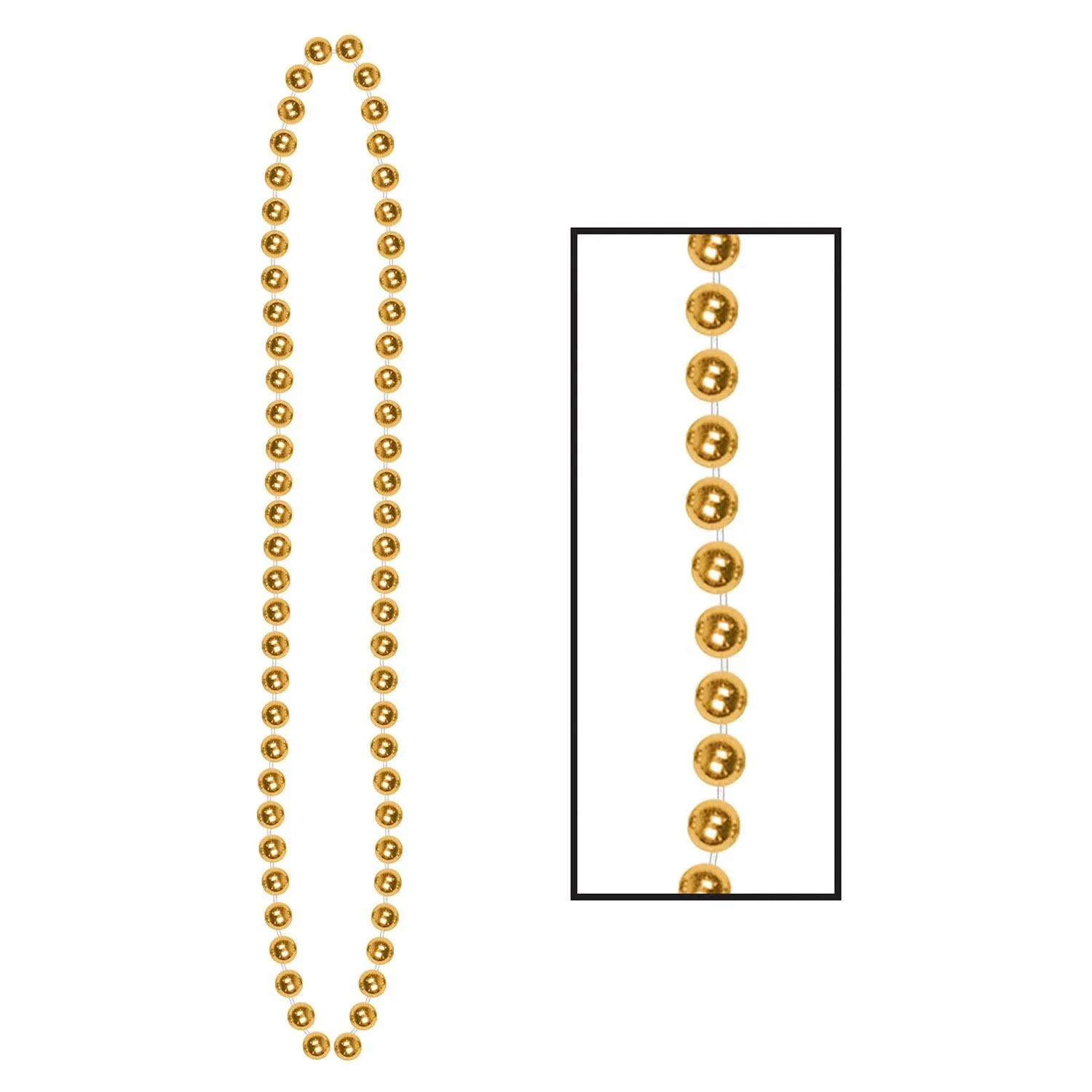Party Bead Necklaces - Small Round gold (12 per Package)