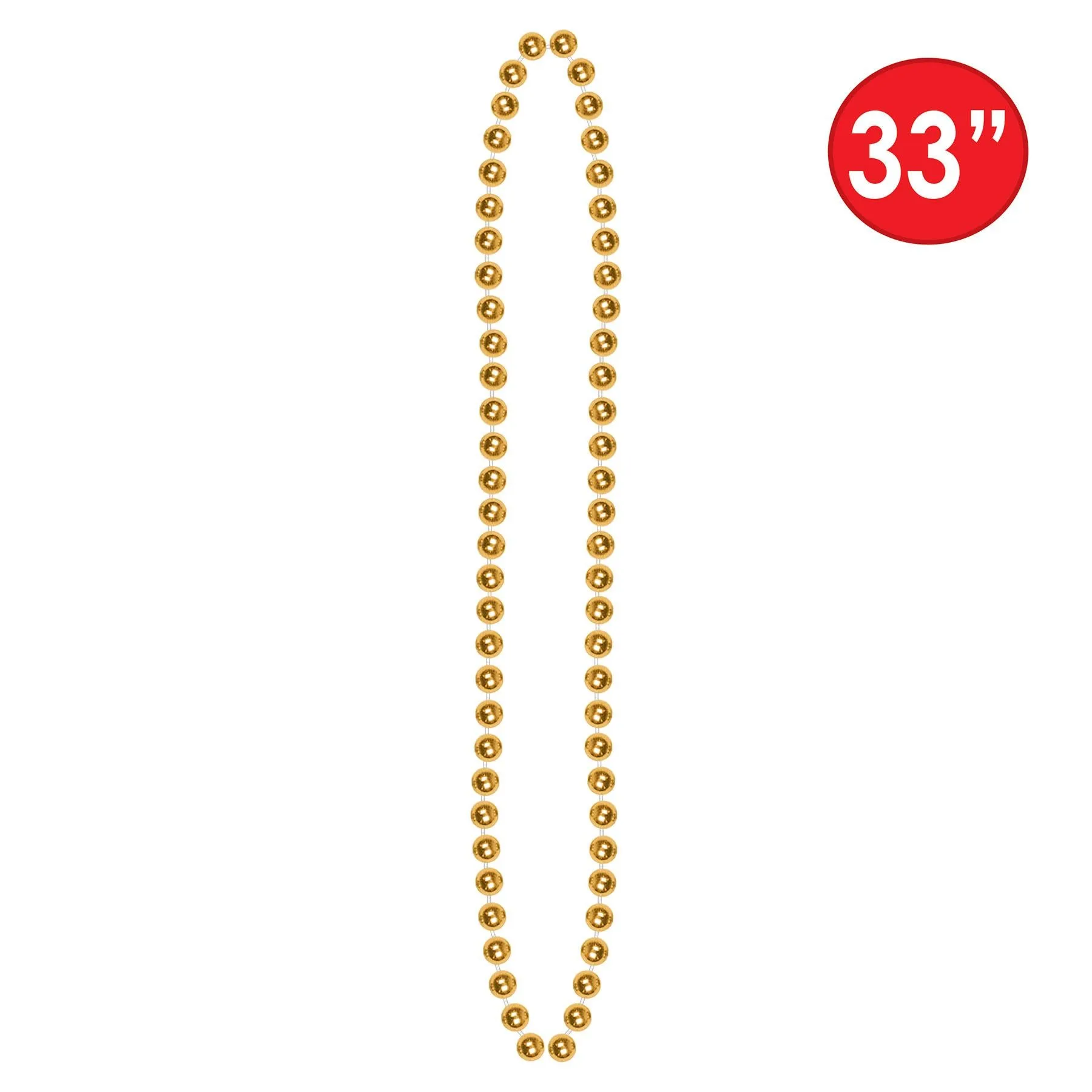 Party Bead Necklaces - Small Round gold (12 per Package)